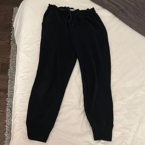 Abercrombie & Fitch Black Ruffle Waist Joggers Large